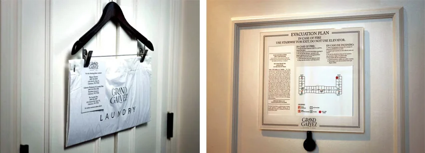 custom printing and regulatory sign for historic hotel